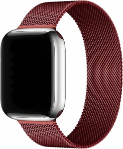 バンド コンパチブル Apple Watchバンド オールメタル( ダークレッド,  38/40/41mm)