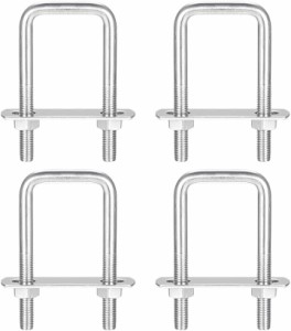 カーポート 柱 固定金具 uボルト コ型ボルト 角柱 ステー スクエア ステンレス M6x30mmx95mmx4個