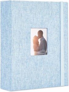 チェキ アルバム ケース おしゃれ ポラロイド収納 ファイル ホルダー チェキ帳( ブルー,  ワンサイズ)