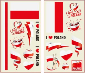 タトゥーシール フェイスシール 国別 国旗 ワールドカップ WBC バスケ( ポーランド,  5.8x9.6cm)