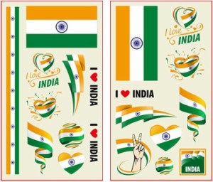 タトゥーシール フェイスシール 国別 国旗 ワールドカップ WBC ラグビー( インド,  5.8x9.6cm)
