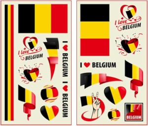 タトゥーシール フェイスシール 国別 国旗 ワールドカップ WBC ラグビー( ベルギー,  5.8x9.6cm)