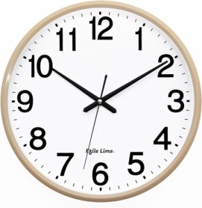 掛け時計 壁掛け時計 連続秒針 静音 非電波 おしゃれ シンプルデザイン( ナチュラル,  直径28cm)