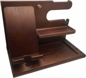 木製 多機能 収納 スマホスタンド キーフック 卓上 小物 収納ラック シンプル 鍵置き メガネスタンド