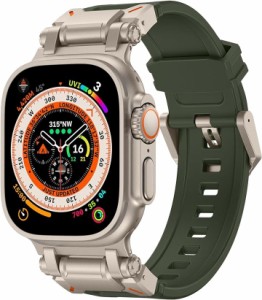 Apple Watch対応 アップルウォッチ ベルト メンズ スポーツバンド 防水 柔らかい( グリーン)