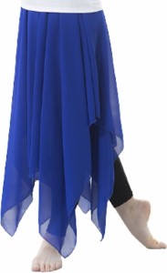 シフォンスカート付き タイツ レギンス レディース ダンス衣装 ベリーダンス MDM( ブルー,  L Regular)