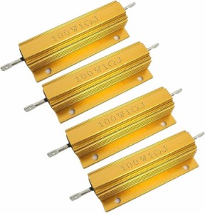 メタルクラッド抵抗 100W 巻線 抵抗器 ネジ穴付き 真空管アンプ LED( ゴールド,  100W｜1Ω)