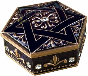 六角形 アンティーク ジュエリーボックス 宝石箱 アクセサリー ケース 小物入れ インテリア J23( パープル)