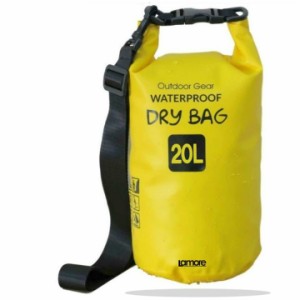 ドライバッグ 防水バッグ ドラム型 新素材 防塵 イエロー 20L ベルト有( 5) イエロー,  20L)