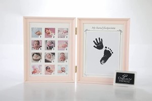 赤ちゃんの成長が記録できる写真立て 記念写真 成長記録 子供 出産 プレゼント MDM( ピンク)