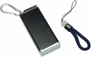 AINetJP 携帯灰皿 ふた付き 大容量 軽量 スライド式 密閉 お手入れ簡単 ストラップ付き( ブラック)