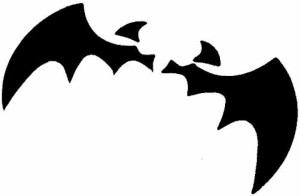 ブラック コウモリ 蝙蝠 バット ステッカー シール エンブレム