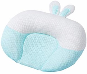 ベビー 枕 頭の形 一歳 3歳 新生児 添い寝 絶壁防止 高さ調整 マット ベビー枕( ブルー)