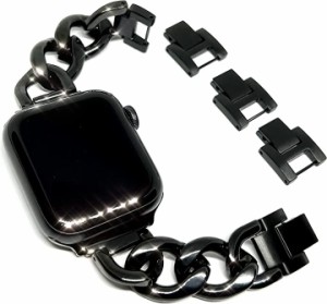 Apple Watch アップルウォッチ チェーン ベルト 工具不用( ブラック,  38/40/41mm)