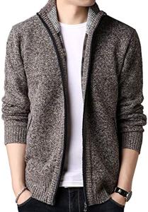 目玉商品 襟付き ニット カーディガン メンズ ジップアップ ハイネック ジャケット ブラウン 04 2xl の通販はau Wowma ワウマ Hello World 商品ロットナンバー
