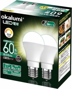 LED電球 調光器対応 E17口金 60W形 昼白色 750lm 広配光( 昼白色 5000k,  60W形)