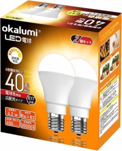 LED電球 調光器対応 E17口金 40W形 ミニクリプトン・ミニランプ形電球 電球色( 電球色,  40W形)