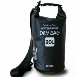 ドライバッグ 防水バッグ ドラム型 新素材 防塵 ブラック 20L ベルト有( 1) ブラック,  20L)