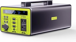 ポータブル電源 大容量 69600mAh/1030Wh 家庭用 蓄電池 AC 1000W 純正弦波( グレー)