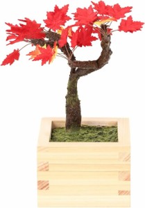 手漉き和紙とひのき升を使用した 盆栽 bonsai 人工観葉植物 造花 フェイクグリーン 和風 和室用 インテリア