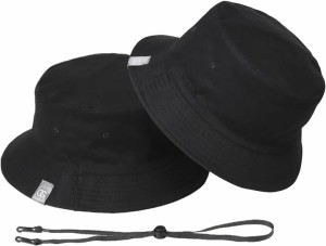 XXL 62-65cm バケットハット 大きいサイズ メンズ 帽子 バケハ( ブラック/ブラック,  3L)