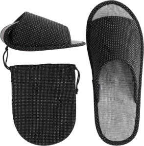 折り畳み スリッパ 竹炭繊維 携帯 抗菌消臭 薄型 室内履き替え 軽量 MDM( ドット,  23.0〜24.5 cm)