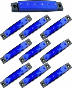 LED サイドマーカー ランプ 12V 24V 兼用 青 6連 防塵 防水 トラック トレーラー 汎用( ブルー)