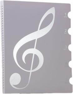 楽譜ファイル A4サイズ 12段ポケット付き 軽量 楽譜収納ケース 20ページ 40面( パープル)
