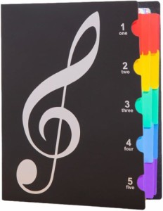 楽譜ファイル A4サイズ 12段ポケット付き 軽量 楽譜収納ケース 20ページ 40面( ブラック)