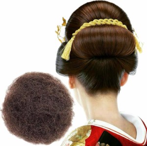 毛たぼでヘアプラス＋ つけ毛 毛綿 すき毛 あんこ 日本髪 和装( ダークブラウン,  人毛 (50g))