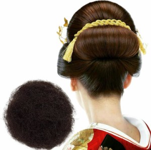毛たぼでヘアプラス＋ つけ毛 毛綿 すき毛 あんこ 日本髪 和装( ナチュラルブラック,  人毛 (50g))