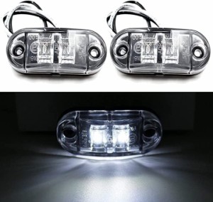 トラック LED マーカーランプ サイドマーカー 車幅灯 12V 24V 汎用 2個セット( クリア)