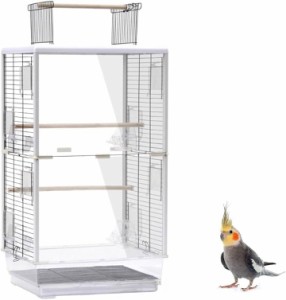 鳥かご 大型 アクリル バードケージ 小鳥 ゲージ 80cm 小動物 インコ モモンガ( クリア)