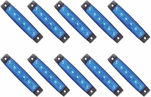 LED サイドマーカー ブルー 10個セット ランプ 6連 汎用 高輝度 明るい( 青,  12V)