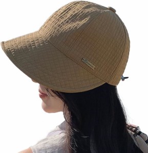 母の日 キャスケット 春 夏 帽子 レディース アヒル つば広 UV カット ケア 紫外線( ブラウン,  M)