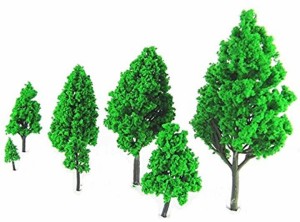 ジオラマ 木 模型 樹木 Nゲージ 鉄道 風景 高さ7種類x5本 35本セット( 濃い緑)