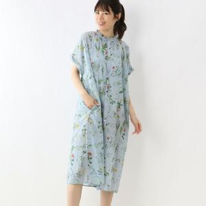 【NEW】スーパーハッカ/コットンローン クレージーフラワープリント半袖ワンピース(前開き)