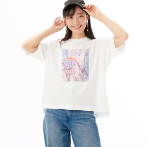 スーパーハッカ（SUPER HAKKA）/SUPER HAKKA×えんどうゆりこ「月を得る」プリントＴシャツ