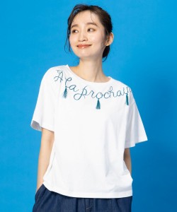 サブ ストリート/【大きいサイズ】 9号・15号(M・3L) タッセルロゴ刺繍Tシャツ