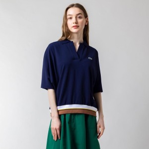 ラコステ（LACOSTE）/ドルマンスリーブスキッパーネックポロシャツ