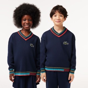 ラコステ（LACOSTE）/LACOSTE アシンメトリーリブニットJUNIORチルデンニットセーター