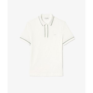 ラコステ（LACOSTE）/LACOSTE オーガニックコットン ストレッチ鹿の子 配色パイピング比翼ポロシャツ