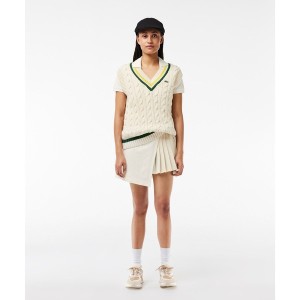 ラコステ（LACOSTE）/鹿の子地ラップドレス