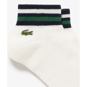 ラコステ（LACOSTE）/ボーダーリブパイル地アンクルソックス（25cn−27cm）