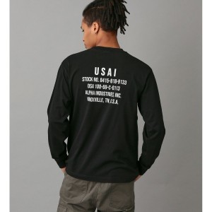 アルファ インダストリーズ（ALPHA INDUSTRIES）/MIL．SPEC USAIバックプリント長袖Tシャツ