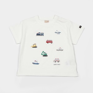 プティマイン（petit main）/【接触冷感】働く車刺しゅうTシャツ