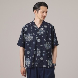タケオキクチ（TAKEO KIKUCHI）/【ペイズリー紋】オープンカラーシャツ