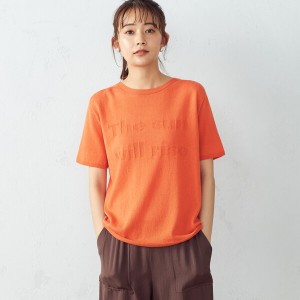 【NEW】コムサイズム/ロゴ　ニットＴシャツ