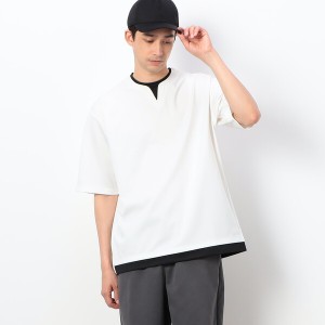 コムサイズム（COMME CA ISM）/フェイクレイヤード キーネックＴシャツ