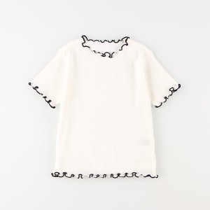 コムサイズム/配色メローフリル　半袖Tシャツ